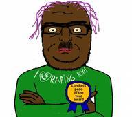 award closed_mouth crossed_arms mustache paki pakistan pedophile pink_hair unibrow variant:seriousjak // 586x518 // 147.1KB