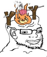artist:doedoedoe brainlet campfire downs_syndrome dumb fire glasses idiot retard retarded roasting smile stick stubble stupid subvariant:spedjak variant:soyak // 535x649 // 60.0KB