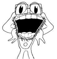 cartoon flip_the_frog glasses open_mouth soyjak stubble variant:unknown // 360x371 // 10.4KB