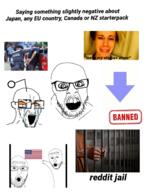 4soyjaks antenna country crazed downvote flag irl jail meme no_eyebrows open_mouth orange_eyes police reddit soyjak starter_pack text united_states variant:feraljak variant:soyak variant:two_pointing_soyjaks // 1200x1595 // 1.1MB
