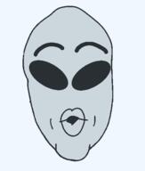 alien closed_mouth emoticon glasses grey_alien grey_skin open_mouth series:soymoji soyjak variant:nojak // 443x523 // 8.2KB