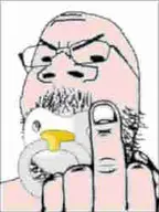 angry baby babyjak bald beard eyebrows fingernail forehead_lines glasses low_resolution meta:low_resolution middle_finger nose nostril pacifier soyjak stubble variant:gapejak white_background white_skin // 188x250 // 5.5KB