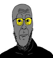 closed_mouth glasses grey_skin soot soot_colors soyjak soyjak_party stubble variant:Cobbert // 518x565 // 12.1KB