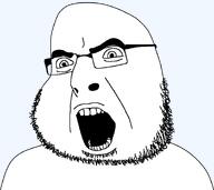 angry glasses looking_to_the_left open_mouth soyjak stubble subvariant:bobson teeth template thick_eyebrows transparent_background variant:cobson // 926x825 // 25.3KB