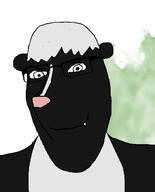 animal closed_mouth ear fangs fart furry glasses skunk smile soyjak subvariant:nucob variant:cobson // 541x671 // 90.5KB