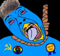 ack award beak bird black_lives_matter blue_skin communism full_head funny gayest_retard_award hair noose open_mouth series:x_inmigrants soyjak twitter ugly zoomer zoomer_hair // 771x723 // 287.8KB
