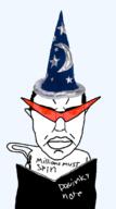 arm book closed_mouth clothes death_note ear glasses gurren_lagann hand hat holding_book holding_object kamina_glasses pen soyjak subvariant:chudjak_front text variant:chudjak wizard_hat // 615x1100 // 2.6MB