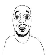 clothes glasses mustache nigga open_mouth scared shocked stubble subvariant:doctos teeth tongue variant:nigga // 795x925 // 11.3KB