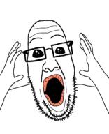 arm black_eyes glasses hand oh_my_god_she_is_so_attractive open_mouth people's_populist_press soyjak stubble template variant:ppp // 1000x1233 // 87.9KB