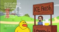 angry animal beak bird brimmiest_comments_section☣️☣️☣️_do_not_enter☣️☣️☣️ duck english_text lemonade lemonade_stand open_mouth song soyjak spanish_text text the_duck_song variant:feraljak variant:meximutt youtube // 1948x1080 // 3.3MB