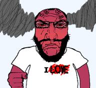 agitated aliased angry balding beard bloodshot_eyes calm closed_mouth clothes fist fume glasses hair i_hate i_love red_skin soyjak subvariant:science_lover template text tshirt variant:markiplier_soyjak vein // 1017x935 // 51.5KB