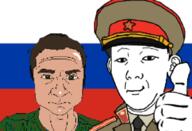 brown_eyes brown_hair closed_mouth clothes ear hair hand hat kgb military_cap russia smile soyjak thumbs_up uniform variant:kuzjak white_skin // 753x514 // 45.6KB