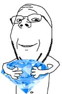 arm gem glasses hand holding_gem holding_object smile soyjak stubble subvariant:wholesome_soyjak variant:gapejak // 676x1021 // 148.5KB