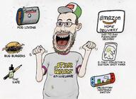 amazon arm art beard bug cap clothes comic_sans ear glasses hair hamburger hand hat mario nintendo nintendo_switch open_mouth star_wars text tshirt vape variant:unknown video_game weed // 1980x1445 // 354.7KB