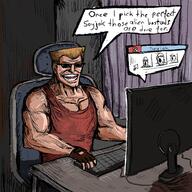 3soyjaks computer duke_nukem folder glasses open_mouth soy_parody soyjak_trio stubble variant:a24_slowburn_soyjak variant:gapejak variant:markiplier_soyjak variant:markiplier_soyjak2 variant:tony_soprano_soyjak video_game // 3000x3000 // 1.3MB