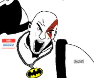 angry bald batman ear eyebrows eyes glasses hello_my_name_is_(sticker) islam kratos logo necklace nose open_mouth power_armor stubble teeth teeth_showing variant:dawnson video_game warhammer warhammer_40k warrior-z_(user) white_background // 800x665 // 121.0KB