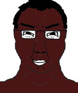 black_skin glasses smile smirk smug soyjak subvariant:chuddy variant:chudjak // 490x586 // 82.3KB