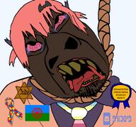 anime anime_female autism award bloodshot_eyes brown_skin brown_troonjak clothes crying dead deformed female flag:gypsy glasses gypsy hair hanging kike moderator nigger nuschlog open_mouth pedophile red_hair rope satania schlog soyjak soyjak_blog stubble suicide template terrorbyte tongue trend:slopjak variant:bernd yellow_teeth // 1677x1566 // 664.0KB