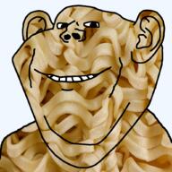 artist:sabiopajin bald clean_shaven closed_mouth cool double_chin ear handsome looking_at_you noodles pasta ramen smile soyjak spaghetti teeth transparent_background user=sabiopajin variant:impish_soyak_ears watermark // 1025x1025 // 1.3MB