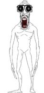 black_sclera body buck_teeth full_body glasses grey_eyes looking_at_you monster open_mouth scp-096 scp_foundation skinny soyjak stubble teeth variant:mentaljak white_background // 1101x2295 // 48.4KB