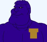 badge black_eyes buff creepy distorted evil five_nights_at_freddy's hair mewing ominous open_mouth purple_guy purple_lips purple_skin shirtless smile soyjak subvariant:mexiaryan transparent transparent_background trend:aryan variant:meximutt white_pupils william_afton // 731x661 // 25.6KB