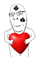 arm bbc glasses hand heart holding_heart holding_object queen_of_spades redraw smile soyjak stubble subvariant:nucob variant:cobson // 680x990 // 161.7KB