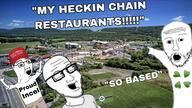 3soyjaks 4chan bald cargo_shorts clothes clover excited family_guy flag gas_station glasses hand hands_up hat incel irl_background kekistan maga mcdonalds meta:tagme nose open_mouth pointing shaved stubble teeth text tree tshirt united_states variant:chudjak variant:soyak variant:two_pointing_soyjaks // 1914x1080 // 4.0MB