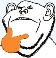 ear frown hand looking_up soyjak stubble thinking variant:impish_soyak_ears 🤔 // 574x600 // 95.1KB