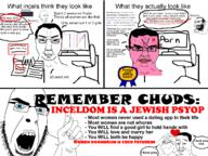 alpha_male angry award blackpill book chair computer crying femjak front_facing glasses happy_merchant heart incel love pink pink_skin porn red_eyes red_skin smug stubble subvariant:gapejak_female subvariant:modern_cobson text variant:chudjak variant:cobson variant:gapejak variant:tatejak wholesome wordswordswords // 3000x2250 // 554.9KB
