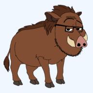 animal ear full_body fur glasses pumbaa series:animaljaks snout soyjak stubble tail tusk variant:smugjak warthog // 1600x1600 // 32.0KB