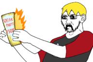 soy arm body brimstone burning fire glasses hand meta meta:tagme nate shocked soyjak soyjak_party stubble subvariant:doctos subvariant:soyak_read variant:soyak // 800x532 // 68.1KB