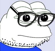 amphibian big_eyes frog glasses large_eyes nas:pepe neutral pepe_the_frog soyjak staring stubble variant:childut white_skin // 680x622 // 42.8KB