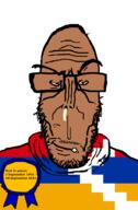 1991 2023 artsakh award booger brown_skin crying european flag flag:artsakh glasses hair mucus mutt red_eyes rest_in_peace rip september september_2 september_28 soyjak stubble subvariant:euromutt sweater variant:markiplier_soyjak // 591x900 // 27.8KB