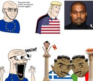 amerimutt brown_skin chad closed_mouth column concerned country countrywar ear europe european european_union eyes_popping flag flag:european_union flag:greece flag:italy flag:spain flag:united_states glasses greece hand hands_up italy judaism kanye_west somali soyjak spain stubble subvariant:waow tongue united_states variant:soyak waow white_skin yellow_hair // 1600x1400 // 281.8KB
