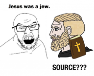 angry artist:conservativewaluigi atheistcuck beard bible blond blue_eyes chad christ_won christchad christianity cross glasses holy_bible jesus jesus_christ judaism nas:yes_chad nordic_chad open_mouth source? text variant:feraljak yellow_hair // 1024x833 // 431.3KB