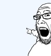 glasses open_mouth pointing soyjak stubble template variant:markiplier_pointing_soyjak // 740x812 // 9.2KB