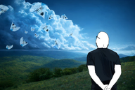 back cloud gem hands_behind_back its_gemerald_rain landscape nature subvariant:wholesome_soyjak variant:gapejak variant:soyak view_from_behind wallpaper // 3072x2063 // 5.1MB