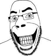 closed_mouth glasses gums looking_at_you series:skibidi_soyjaks skibidi skibidi_toilet smile soyjak stretched_face stretched_mouth stretched_nose stubble teeth variant:cobson // 775x849 // 11.3KB