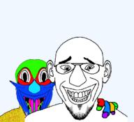 2soyjaks deformed ear glasses grin hand open_mouth sex soyjak stubble trend:colorjak variant:susjak // 680x620 // 28.8KB