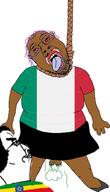 balls black_skin brap countrywar crying ethiopia fart flag:ethiopia flag:italy italy pink_eyes pubic_hair purple_hair red_eyes skirt smell testicles variant:bernd variant:chudjak // 1375x2392 // 342.7KB