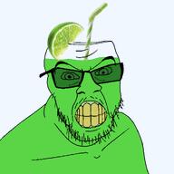 admin angry beverage drink glass glasses green_skin lime limeade limeade_(user) meta:namefags straw stubble transparent_background variant:feraljak yellow_teeth // 1000x1000 // 131.9KB
