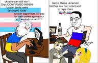 ahegao angry anime beard bwc chair cigarette computer flag glasses lipstick marichka mustache nato rape russia russo_ukrainian_war sitting table text tranny trans_flag typing ukraine variant:chudjak variant:gapejak // 1000x650 // 229.3KB