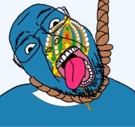 ack astrakhan_oblast crown dead flag flag:astrakhan_oblast glasses hair hanging oblast open_mouth rope russia skin soyjak stubble suicide sword teeth tongue transparent transparent_background variant:bernd white yellow_teeth // 768x719 // 117.0KB