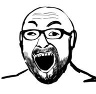 artist:shemmysloota beard cross_eyed drawfag ear glasses meta:not_oc open_mouth soygem_party soyjak stubble variant:cirrus // 796x784 // 175.6KB