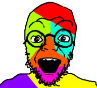 colorful glasses nose open_mouth smile stubble variant:fluxjak // 355x320 // 6.9KB