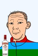 1864 bottle closed_mouth clothes ear flag flag:karelia hair karelia neutral russia smirnoff soyjak text track_suit transparent transparent_background variant:kuzjak vodka white_skin // 810x1192 // 117.2KB