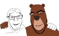 2soyjaks animal bear friendship glasses happy looking_at_you no_more_brother_wars smile variant:cobson variant:feraljak // 780x479 // 91.1KB