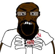 angry communism glasses hammer_and_sickle i_hate nigger ribcage skinny soyjak starving stubble subvariant:science_lover variant:markiplier_soyjak // 800x789 // 41.7KB