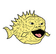 BSD animal open_mouth openbsd puffer_fish soyjak tongue // 800x771 // 218.7KB