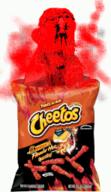 angry animated bag cheeto chip clenched_teeth distorted ear fire glasses red_skin soyjak stubble text variant:feraljak // 148x255 // 501.8KB